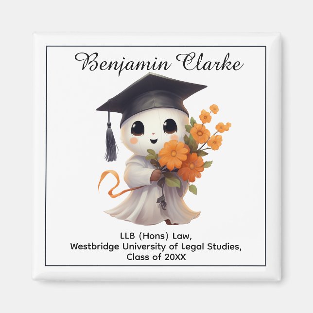 Íman 🎓 Todos os textos personalizados Chibi Graduado (Frente)