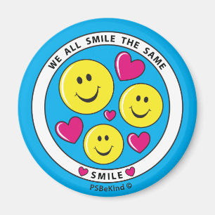 Íman Todos Sorrimos O Mesmo Magneta Redonda De 2,25"
