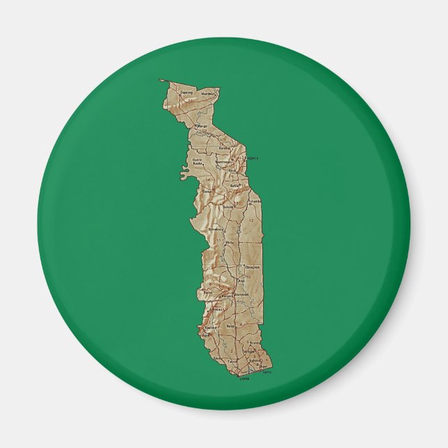 Íman Togo Map Magnet (Frente)