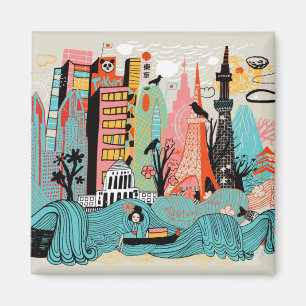 Íman Tokyo tirado mão Japão