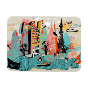 Íman Tokyo tirado mão Japão