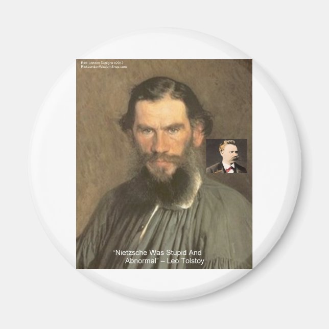 Íman Tolstoy "Nietzsche = Estúpido" Oferta De Ofertas C (Frente)