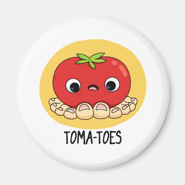Íman Tomate Engraçado Com Toes Pun (Frente)