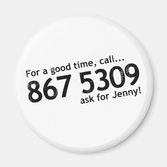 Íman Tommy Tutone 867 5309 (Frente)