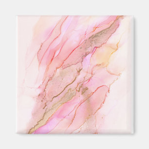 Íman Tons rosa em nuvens de tinta com Dourado