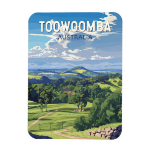 Íman Toowoomba Austrália - Viagem Art Vintage