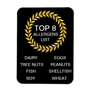 Íman Top 8 Allergens List Alergens (Alergias) Comida