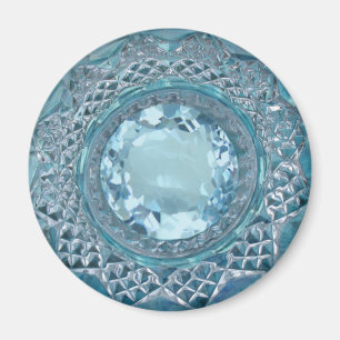 Íman Topaz Azul e Copo de Vidro