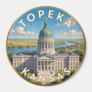 Íman Topeka Kansas Capital da Pradaria Viagem Arte