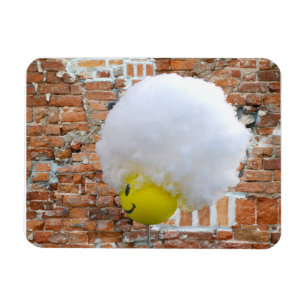 Íman Topo da Antena Amarela Feliz, Chapéu de Neve Fluf