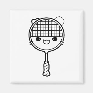 Íman Toque de Cartoon de Badminton Racket
