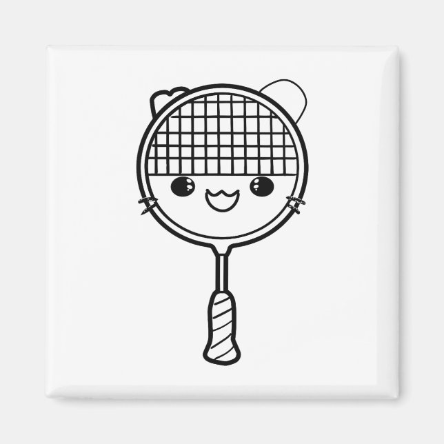 Íman Toque de Cartoon de Badminton Racket (Frente)