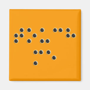 Íman Toque em me (Braille) ímã quadrado