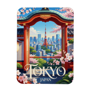 Íman Tóquio Japão Moderno Horizonte Flor de Cerejeira V