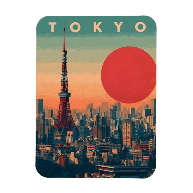 Íman Tóquio Japão vintage (Vertical)
