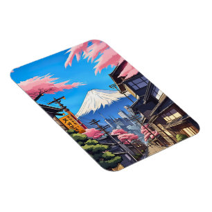 Íman Tóquio Mt Fuji Esticou A Impressão Da Tela