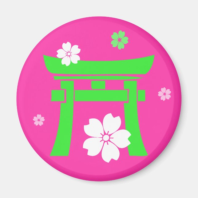 Íman Torii (verde e rosa) (Frente)