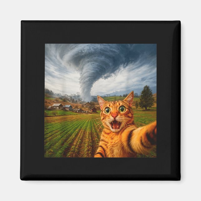Íman Tornado de Meme de Selfie de Gato Divertido  (Frente)