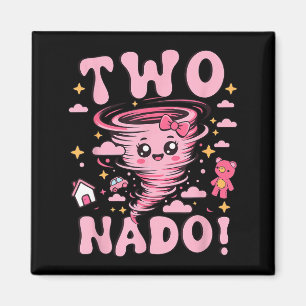 Íman Tornado Menina de 2 Anos de Idade Aniversário Dois