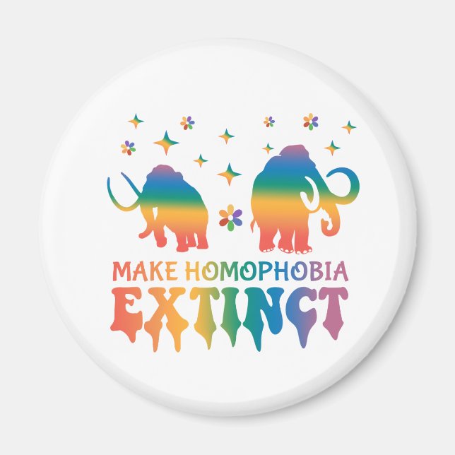 Íman Tornar a homofobia extinta - Elefante arco-íris LG (Frente)