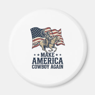 Íman Torne a América Cowboy Novamente Camisa Patriótica
