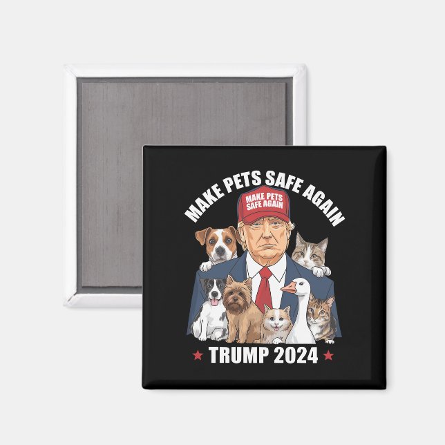Íman Torne Os Animais Seguros Novamente Trump 2024 Salv (Front/Back)