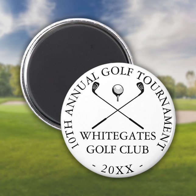 Íman Torneio de Golfe Moderno Personalizado (Custom Modern Golf Club Tournament Magnet)