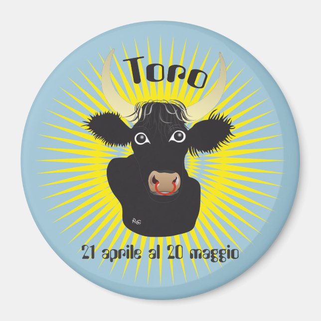 Íman Toro 21 prile al 20 maggio Magnet (Frente)