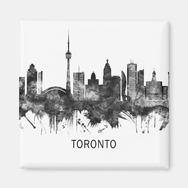 Íman Toronto Canada Skyline BW (Frente)