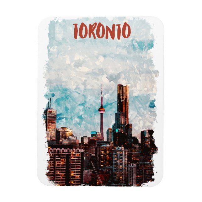 Íman Toronto Canada Skyline Silhouette (Vertical)