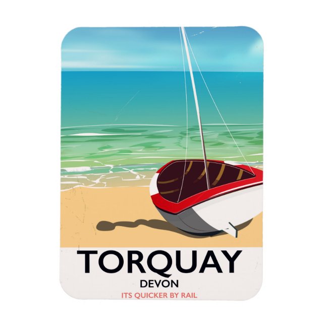 Íman Torquay Devon, poster de viagens de proteção (Vertical)
