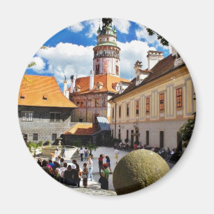 Íman Torre belamente pintada na cidade de Cesky Krumlov