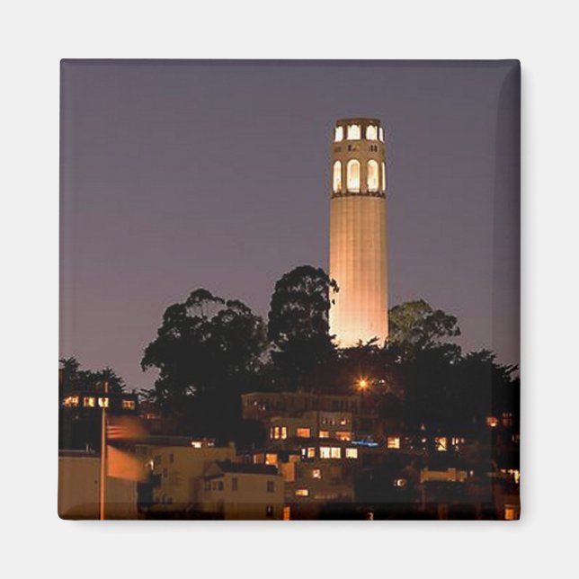 Íman Torre Coit à Noite (Frente)