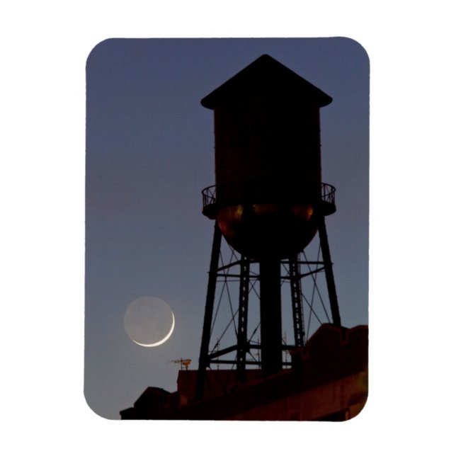 Íman Torre de Água no Telhado | Lua Crescente Nova Jers (Vertical)