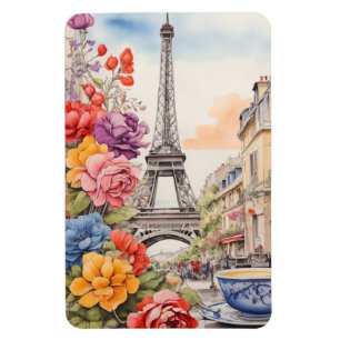 Íman Torre Eiffel e Flores Bonitas 1