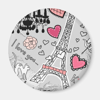 Íman Torre Eiffel, Floral Paris, torre negra, rosa e ci
