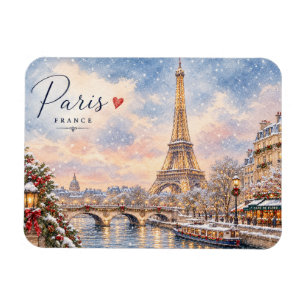 Íman Torre Eiffel Inverno Natal Rio Sena na neve