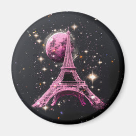 Íman Torre Eiffel Noite Lua