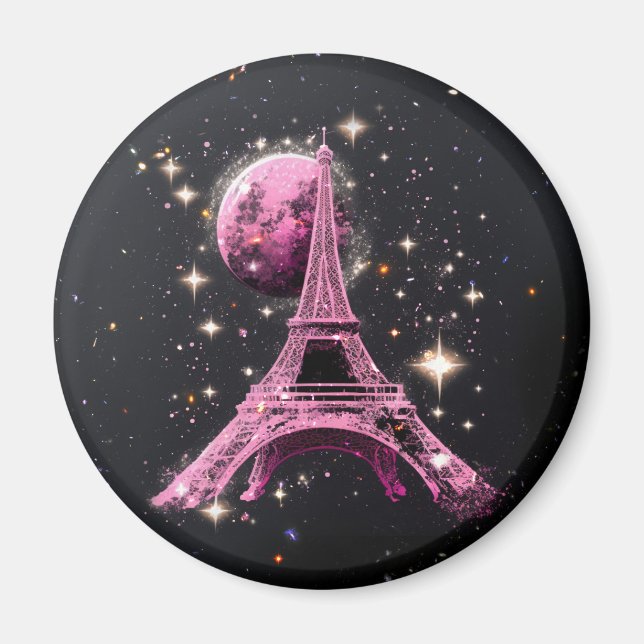 Íman Torre Eiffel Noite Lua           (Frente)