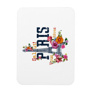 Íman Torre Eiffel Paris Shirt Salut Flor Paris Fra