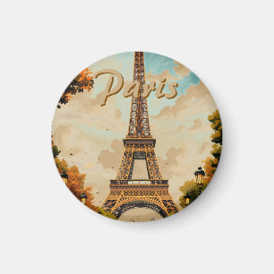 Íman Torre Eiffel Paris Viagem Estilo Vintage Arte Retr