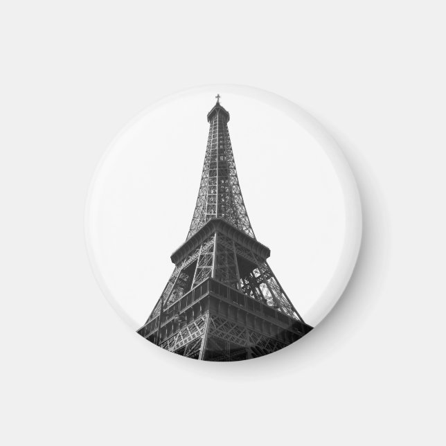Íman Torre Eiffel Preta e Branca - Paris Viagem (Frente)