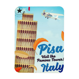 Íman Torre inclinada da cópia das férias do vintage d