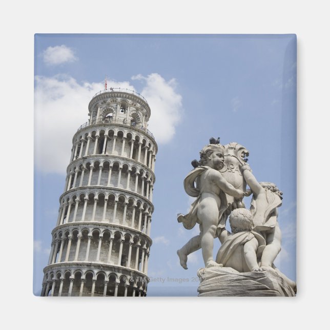 Íman Torre inclinada de Pisa e Estátua, Itália (Frente)