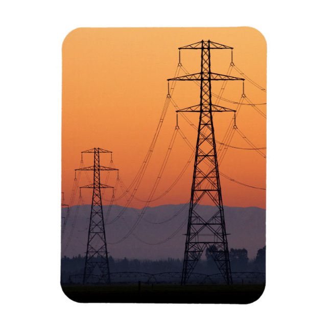 Íman Torres de Energia ao Pôr do Sol (Vertical)
