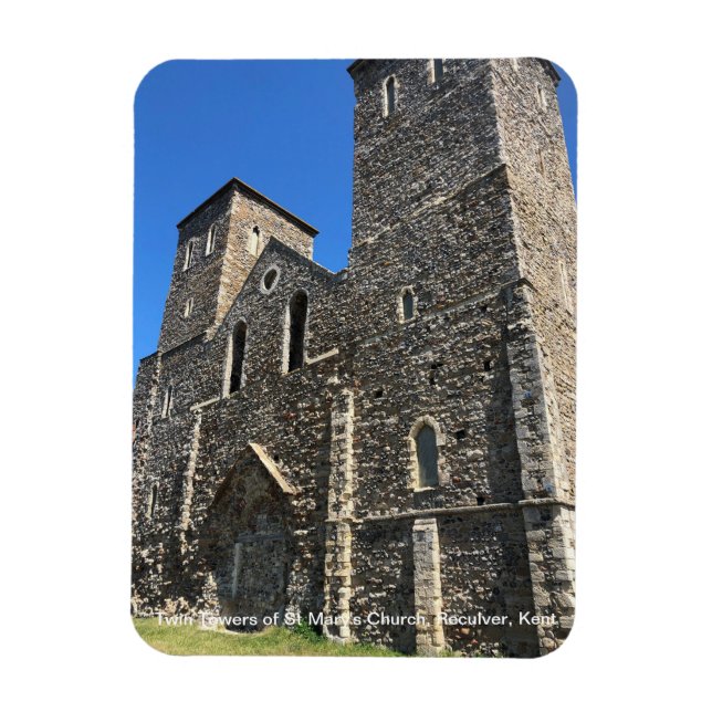 Íman Torres Gêmeas da Igreja de St Mary Reculver Kent e (Vertical)