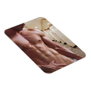 Íman Torso masculino musculoso sem camisa de SlipperyJo