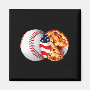 Íman Torta de beisebol bandeira americana design de jul