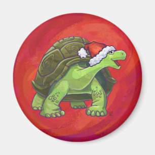 Íman Tortoise Christmas On Red