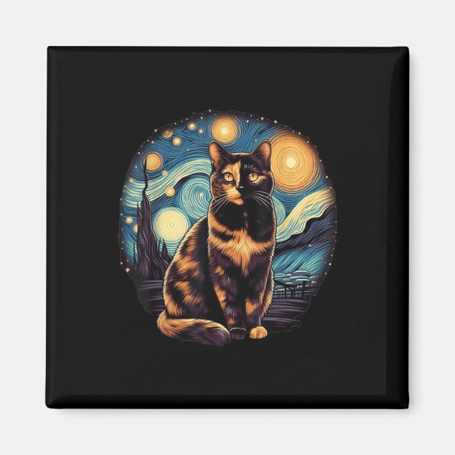 Íman TortoisesInferno Tortie Starry Night Art (Frente)